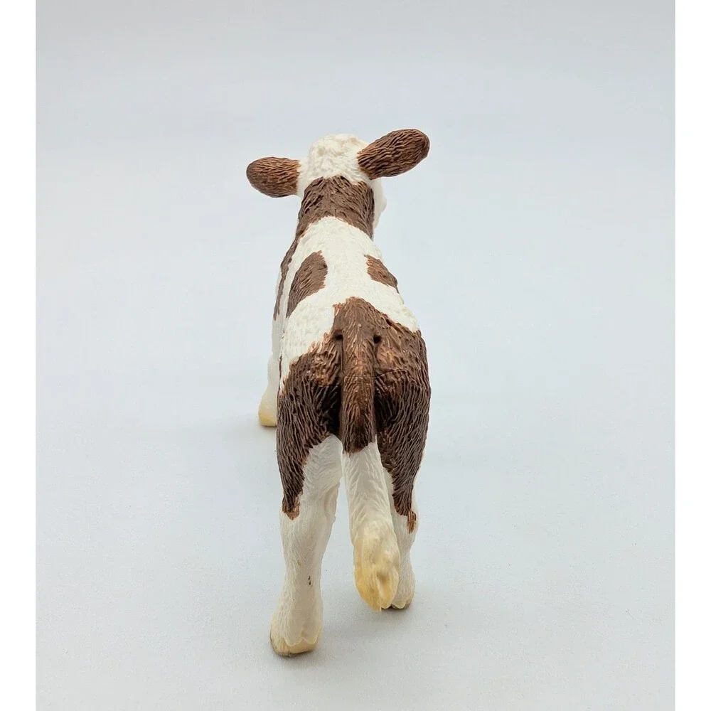 SCHLEICH Brown & White SIMMENTAL CALF Cow Farm Animal Figure 2015 Retired